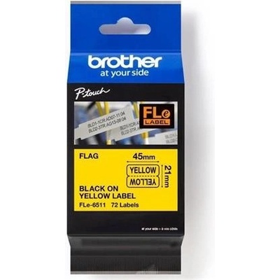 Brother FLe-6511 kazeta se štítky 45 x 105 mm černá na žluté