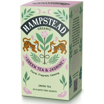 Hampstead Tea London BIOzelený čaj s jazmínom a bergamotom 20 ks x 4