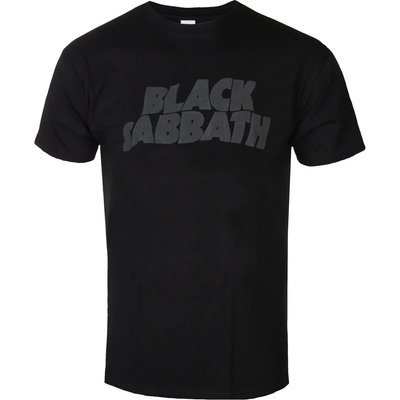 ROCK OFF Мъжка тениска Black Sabbath - Wavy Logo Hi-Build - ROCK OFF - BSTS79MB