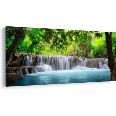 Obraz - modrý vodopád, jednodielne 200x100 cm