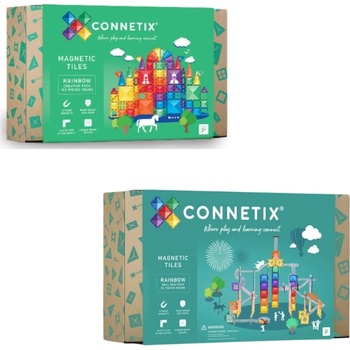 Connetix Rainbow Creative Pack 102 ks + Kuličkodráha 92 ks