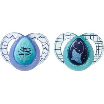 Tommee Tippee Ортодонтични залъгалки Tommee Tippee - Night Time, 6-18 m, Морска котка (TT.0086.002)