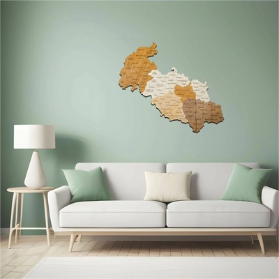 Drevená mapa Moravy 100 x 85 cm