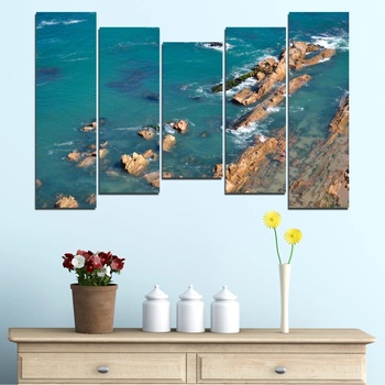 Vivid Home Картини пана Vivid Home от 5 части, Море, Канава, 160x100 см, 4-та Форма №0533