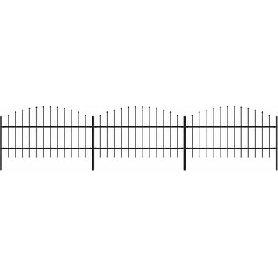 vidaXL Zahradní plot s kopím nahoře ocelový 504 x 100 cm černý