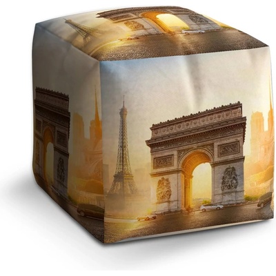 Sablio Taburet Kostka Paříž Vítězný oblouk: 40x40x40 cm