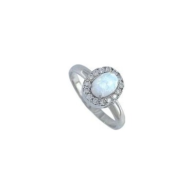 Infinitysilver Stříbrný prsten s bílým opálem a zirkony KR330OPb52