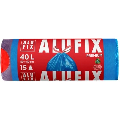ALUFIX Vrecia na odpadky zaťahovacie 40 l 20µm 15 ks modrá
