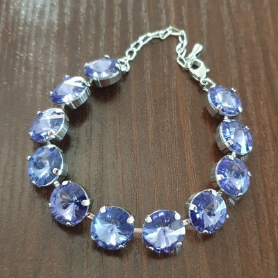 For You rhodiovaný náramok Swarovski elements rivoli Tanzanite Nar-riv-12-001 fialový