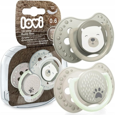 Lovi Šidítko dynamické silikon Buddy Bear 2 ks