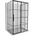 Mexen Rox-3S 3-стенна разтегателна душ кабина, дясна 105 x 80 см, черна решетка, черна - 8C2-105-080-70-77-3S-P (8C2-105-080-70-77-3S-P)