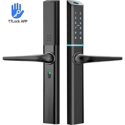 TTLock електронна смарт брава с пръстов отпечатък 33 mm за врати с AL и PVC профили цвят черен - ASD S3B (CNL0196)