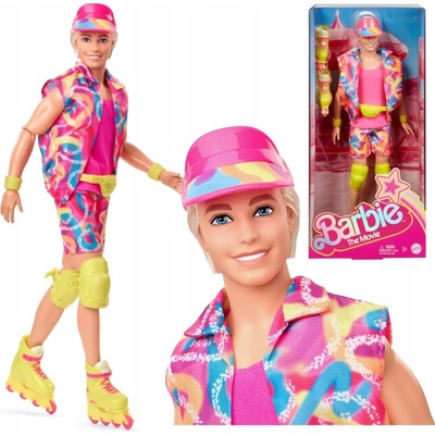 Barbie Ken ve filmovém oblečku na kolečkových bruslích