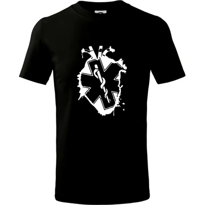 Srdce zdravia tričko detské čierna