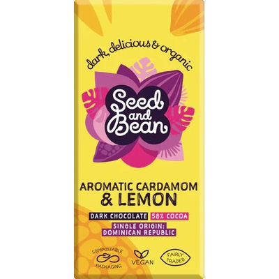 Seed & Bean BIO hořká citrón a kardamom 75 g