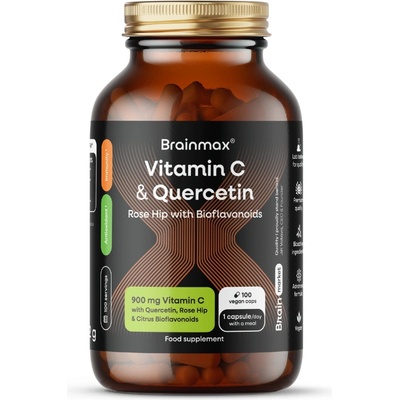 BrainMax Vitamin C & Quercetin Rose Hip 100 rostlinných kapslí