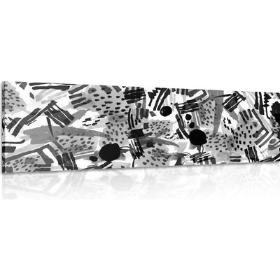 Obraz černobílá pop art abstrakce - 90x30