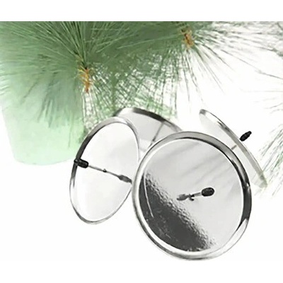 neuvedené Set 4 bodcov na sviečku 7,5 cm strieborné