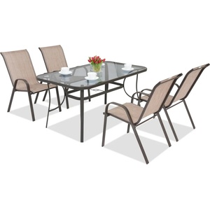 Garden Point Комплект за трапезария от стомана Modena Кафяв за 4 души Garden Point (ROGAP002-4)