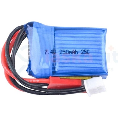 GeB RC LiPol Baterie 2S 250mAh 7.4V 25C JST/BEC bez balancování