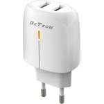 DeTech Мрежово зарядно устройство DeTech, DE-63, 5V/2.4A 220V, 2 x USB, Бял - 40549