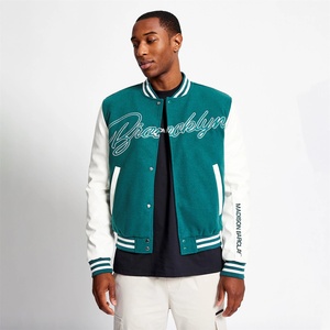 Madison Barclay Яке Madison Barclay Men's Hudson Baseball Wool Forest Green Long Sleeve Varsity Jacket - Forest