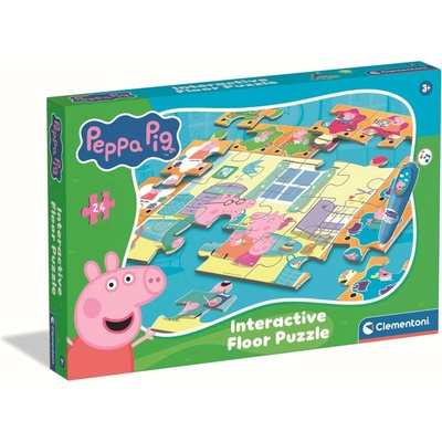 CLEMENTONI Podlahové s interaktivním perem Prasátko Peppa 24 dílků