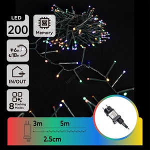 Aigostar - LED външна гирлянда 200xLED/8 режима 8m IP44 многоцветна (AI1434)
