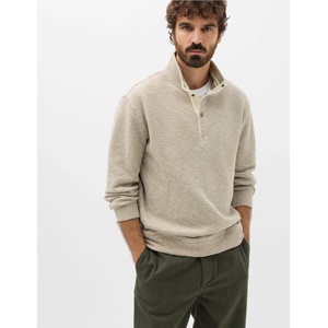 Marks & Spencer Върхна памучна риза със стойче от чист памук Marks & Spencer бежов Marks & Spencer | Bezhov | МЪЖЕ | S REG
