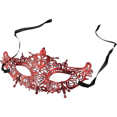 Karnevalová maska krajková VII. červená