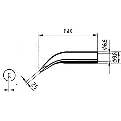 Ersa 0832WD pájecí hrot dlátový, zahnutý Velikost hrotů 2.5 mm Délka hrotů 50 mm Obsah 1 ks