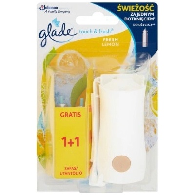 GLADE Touch and Fresh Fresh Lemon náhradná náplň + strojček 2 x 10 ml