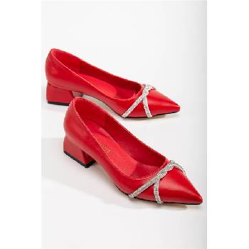 Moda Trend Дамски обувки с декоративни камъни - Червени #365896 (365896_Червен)