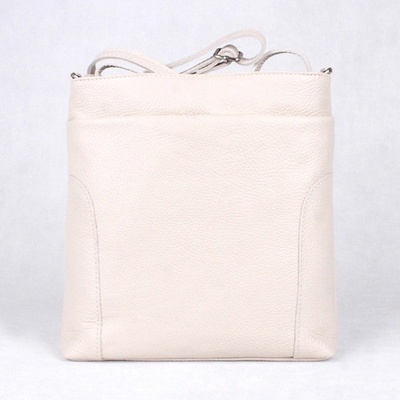 Patrizia Piu Světlá latté středně velká kožená crossbody kabelka 417
