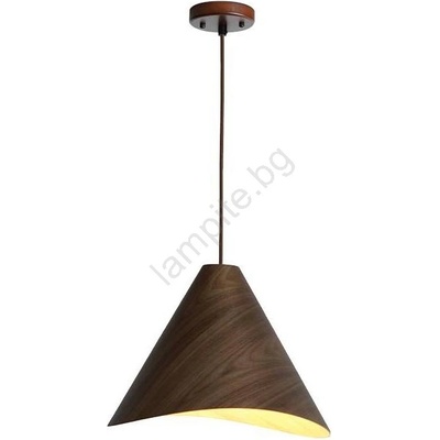NEDES Дървен пендант на кабел, 1xE27/60W/230V, Ø 33 см, масив/орех/каучуково дърво (ND4270)