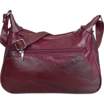 Kabelka Sisi kožená fialová čierna