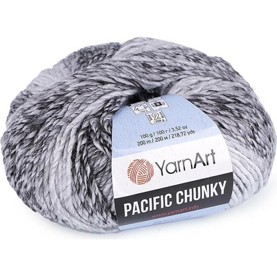 Pletací příze Pacific Chunky 100 g 5 (300) černá šedá světlá