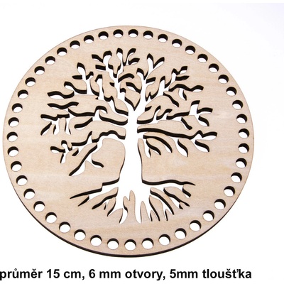 Dno - víko překližkové strom Varianta: 15 cm-6 mm