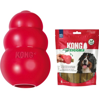 KONG Classic L 10 cm + Kong Ziggies Enhanced 227 g