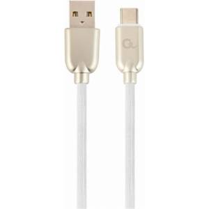 Gembird USB 2.0 A - USB-C M/M кабел за данни 2 м бял Премиум каучук CC-USB2R-AMCM-2M-W (CC-USB2R-AMCM-2M-W)