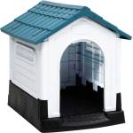 vidaXL Кучешка колиба, синя, 57x68x66 см, полипропилен (152227)