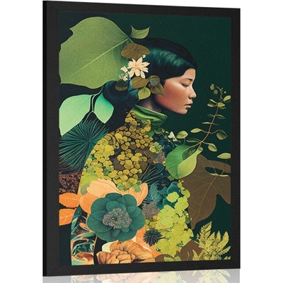 Plakát žena v náručí přírody - 40x60 no frame