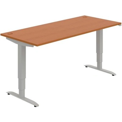 Hobis Pracovný stôl Motion, ZO, 3S, 180x61 - 128x80 cm, čerešňa/sivá