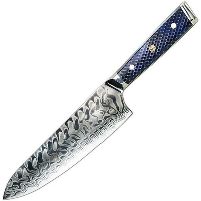 IZMAEL Damaškový kuchynský nôž Yurei Chef/Modrá 20.7 cm