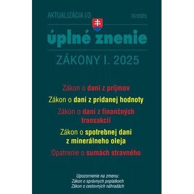 Aktualizácia I/3 - Daňové a účtovné zákony