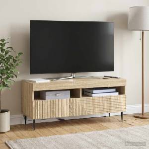vidaXL LED телевизионен кабинет HAARLEM 100 x 35 x 43 см Дъб сонома (896987)