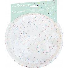 Cakesupplies Silikónová forma farebná - Okrúhla Funfetti 22 cmx3 cm