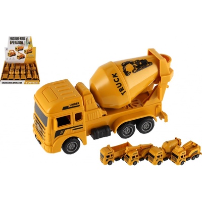 Teddies auto stavební plast 12cm na zpětné natažení 4 druhy