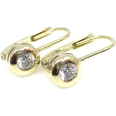 Jan Kos jewellery zlaté náušnice s bílým kamenem 31505329