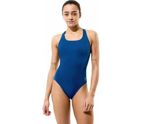 Speedo Solid Powerback Denim Teal